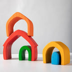 5-Piece Rainbow House Stacker – Primary (Stained)