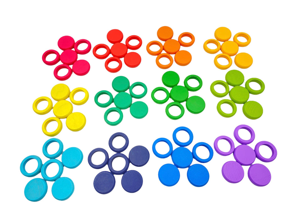 **Pre-order (Ships in 2-3 Weeks)** 72-Piece Wooden Coins & Rings Set - Primary