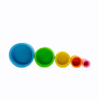 5-Piece Wooden Stacking & Nesting Cup Set – Pastel