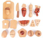 **Pre-order (Ships in 2-3 Weeks)** 30-Piece Wooden Fruits and Vegetables Cutting Playset