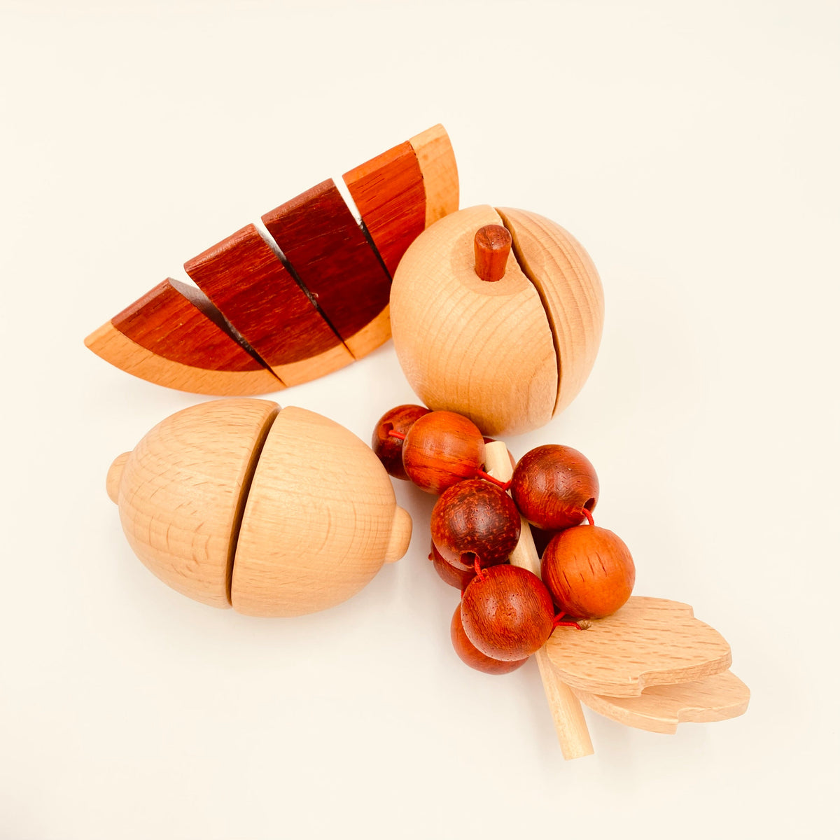 **Pre-order (Ships in 2-3 Weeks)** 30-Piece Wooden Fruits and Vegetables Cutting Playset