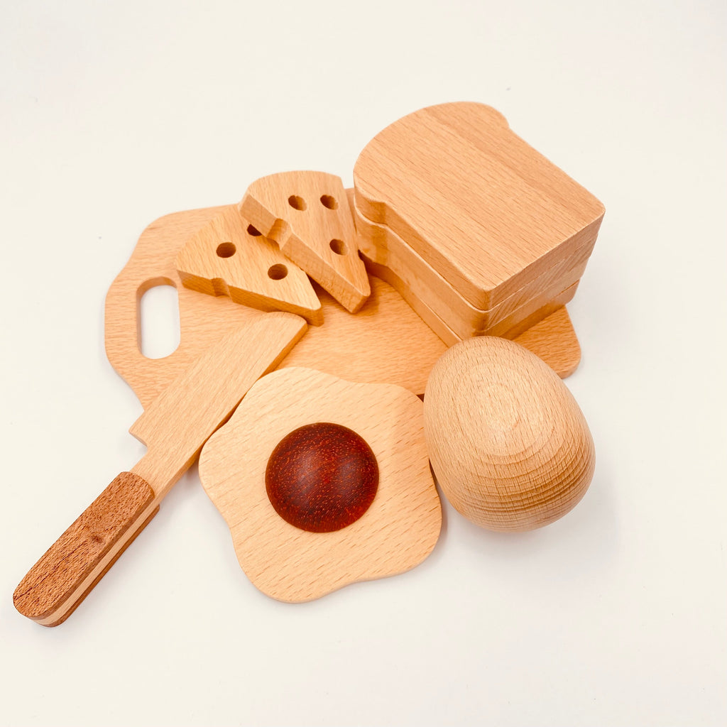 **Pre-order (Ships in 2-3 Weeks)** 30-Piece Wooden Fruits and Vegetables Cutting Playset