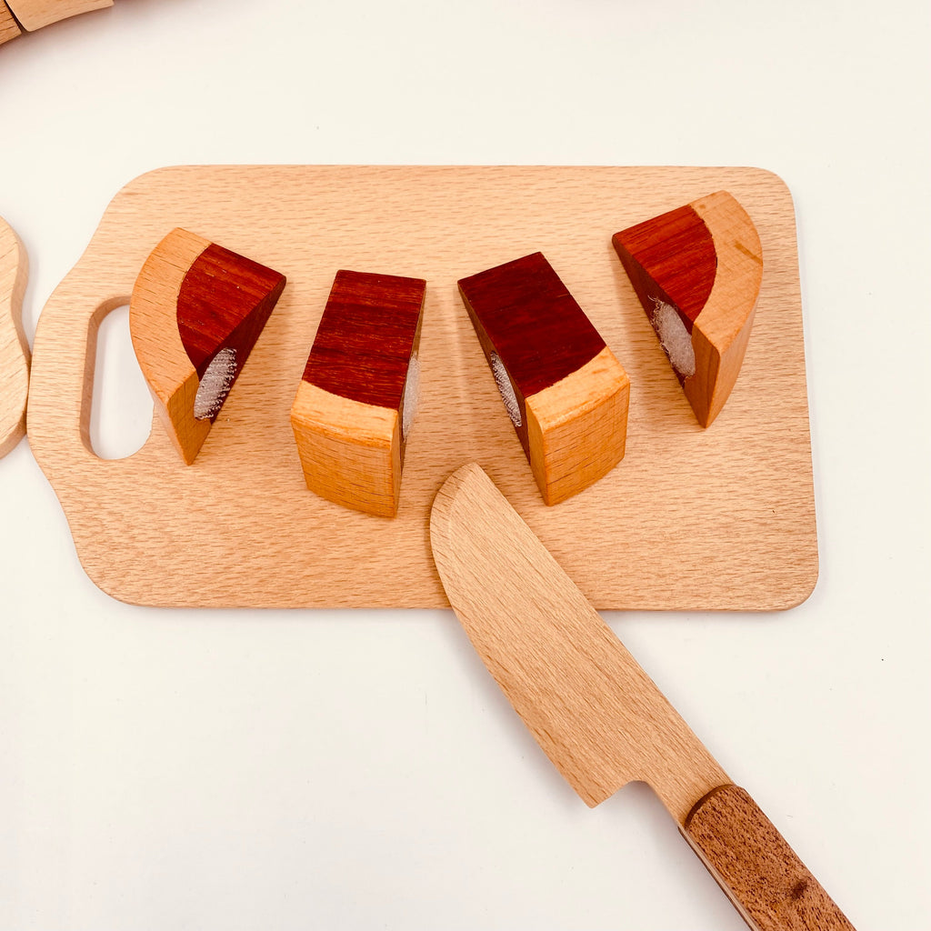 **Pre-order (Ships in 2-3 Weeks)** 30-Piece Wooden Fruits and Vegetables Cutting Playset