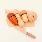 **Pre-order (Ships in 2-3 Weeks)** 30-Piece Wooden Fruits and Vegetables Cutting Playset