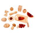 **Pre-order (Ships in 2-3 Weeks)** 30-Piece Wooden Fruits and Vegetables Cutting Playset