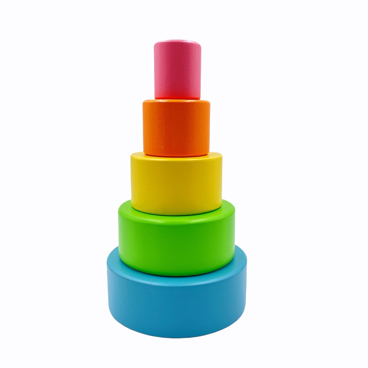 5-Piece Wooden Stacking & Nesting Cup Set – Pastel
