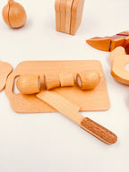**Pre-order (Ships in 2-3 Weeks)** 30-Piece Wooden Fruits and Vegetables Cutting Playset