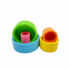 5-Piece Wooden Stacking & Nesting Cup Set – Pastel