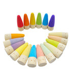 18-Piece Wooden Stick Gnome Set (Stained)