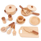 **Pre-order (Ships in 2-3 Weeks)** 15-Piece Wooden Cookware Kitchen Playset