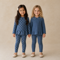 Organic Legging Set of 2 - Indigo Blossom + Navy