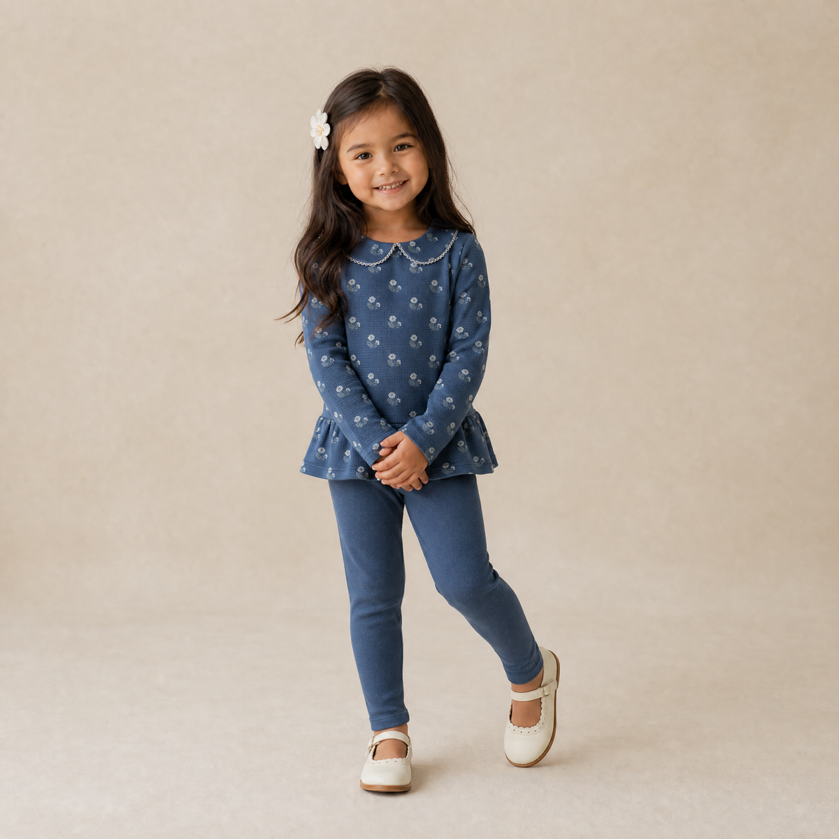 Organic Legging Set of 2 - Indigo Blossom + Navy