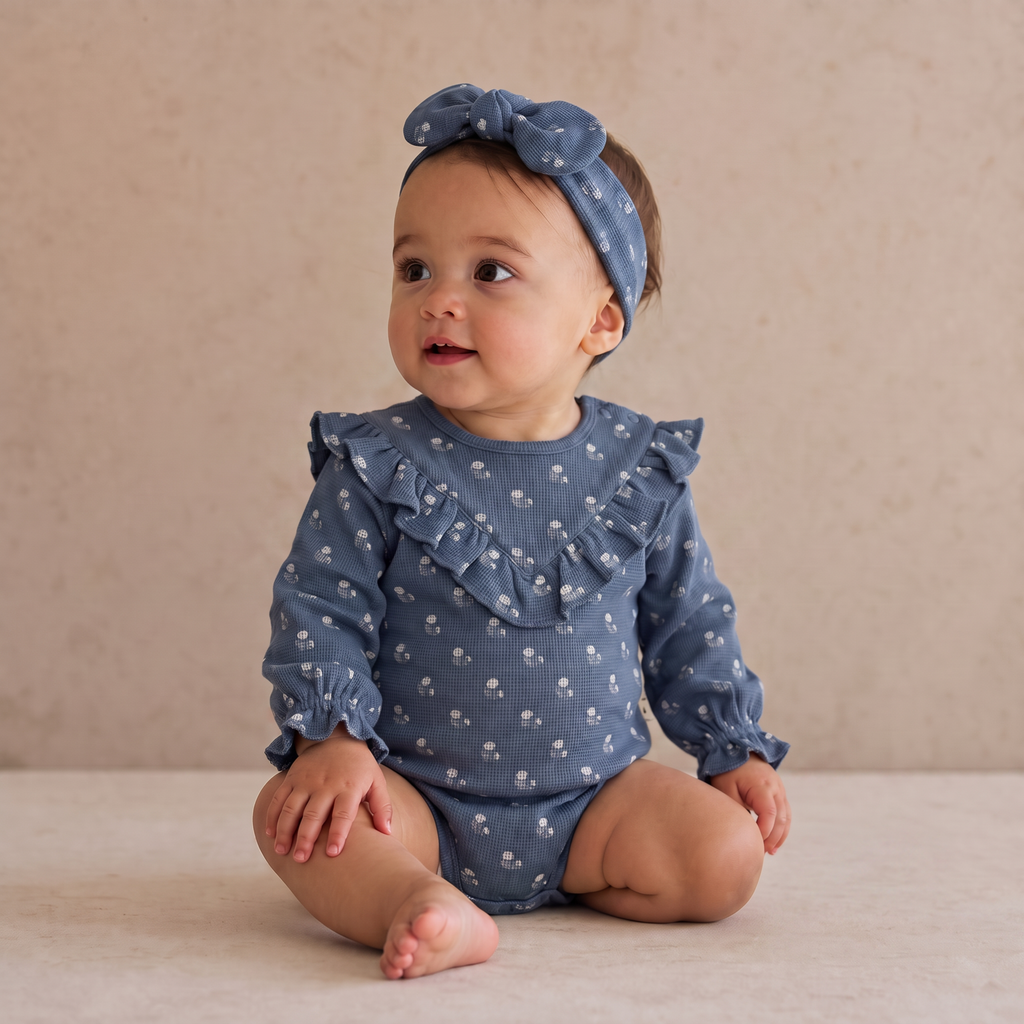 Organic Headwrap - Indigo Blossom