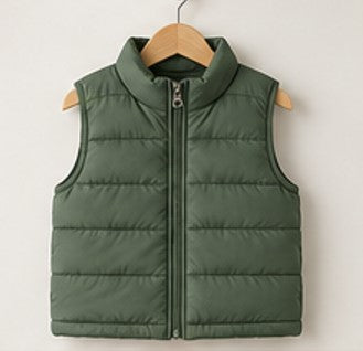 Kids Puffer Vest - Green