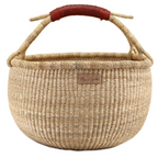 Cognac Handle<br>Large Market Basket