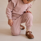 Organic Fleece Jogger Pants - Dusty Rose