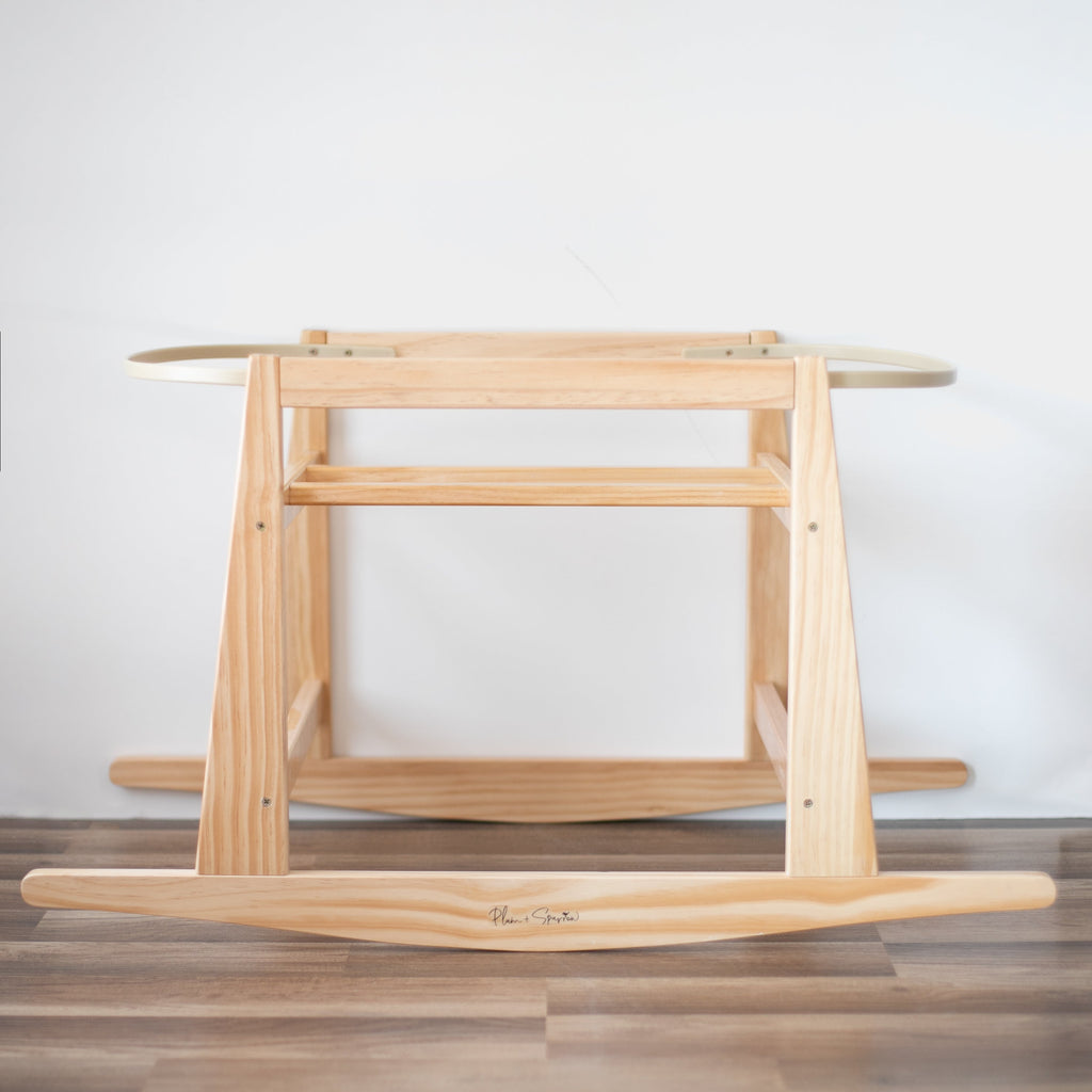 Original Rocking<br>Moses Bassinet Stand<br>with brake<br>Natural