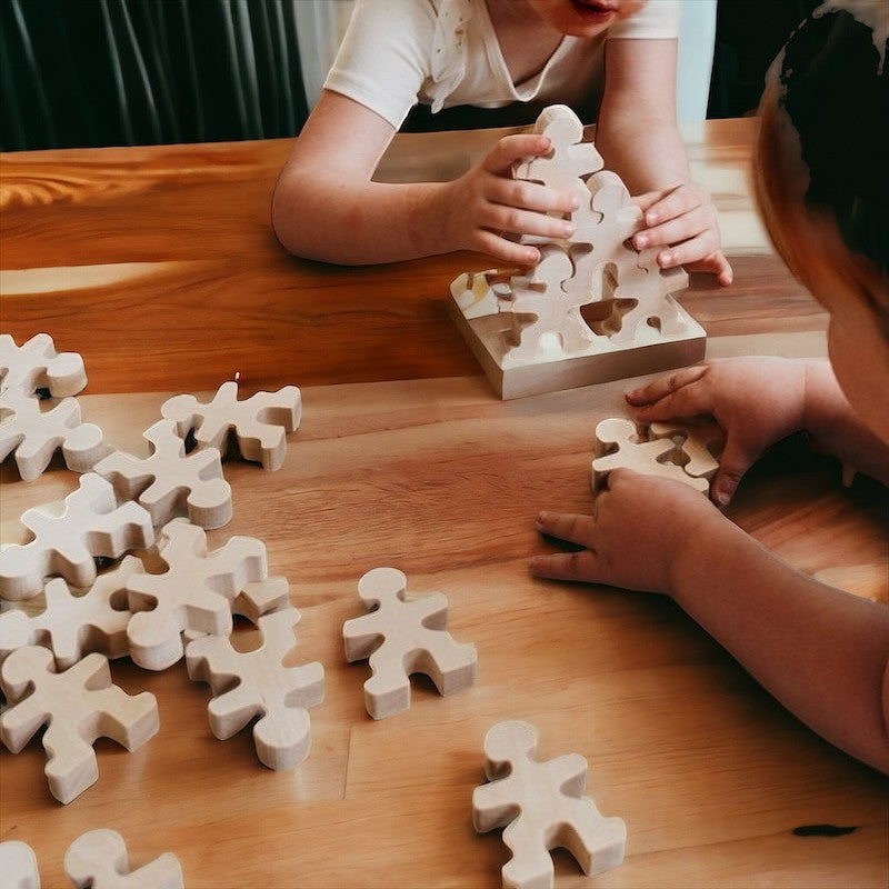 32-Piece Wooden "Little People" Balancing Set - Natural