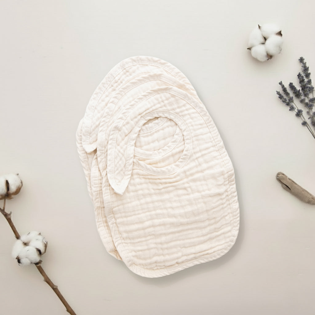 Organic Cotton Muslin Baby Bibs 3-pack