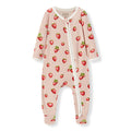 Strawberry Organic Cotton Zipper Footed Romper