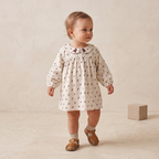 Organic Peter Pan Collar Dress - Forest Scatter